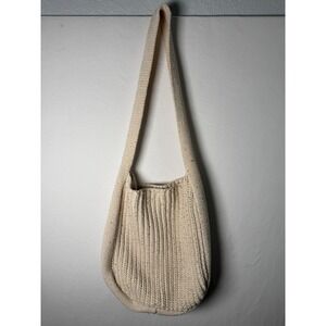 KNIT Shoulder Bag Women OS Cream Excellent
